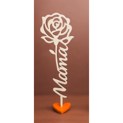 Flor calada Mamá con base corazón Pack 10 unidades