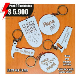 Pack llaveros Día del Padre - Pack 10 unidades