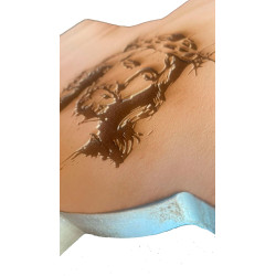 Cruz de madera grabada - Rostro de Jesús