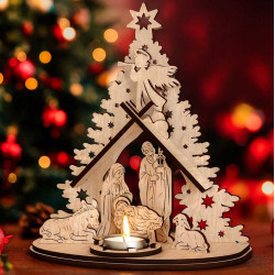 Pesebre portavela en trupán 21 cm | Pack x2 | E-mart Chile