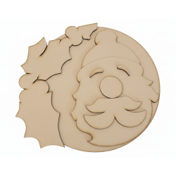 Decoración Navideña Viejito Pascuero en Madera | Pack x3