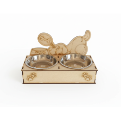 Soporte doble para cuencos de comida para mascotas | Estable y compacto