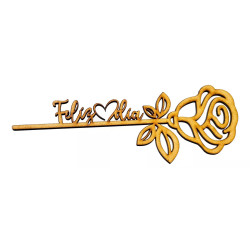 Rosa Flor Calada en Trupán 3mm – Regalo Artesanal para el Día de la Madre