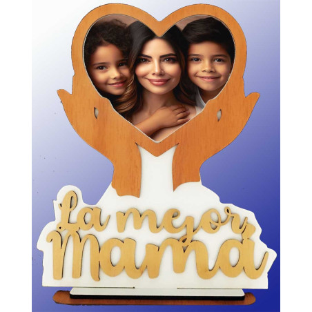 Porta Retrato "La Mejor Mamá" – Pack de 10 Unidades | Elegante y Resistente